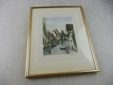 Ancien dessin / lithographie, Jean Pierre Rémon, village en Alsace