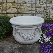 Pot de fleurs bac à plantes jardinière 26 cm 20 kg 11 litres gris béton résis...