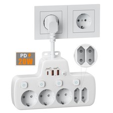 PD20W Multiprise avec USB Prise Multiple avec Interrupteur Individuel Multipr...