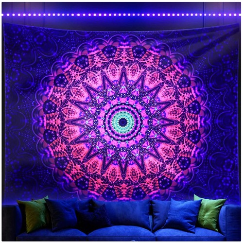 Blacklight boho mandala room - boho,