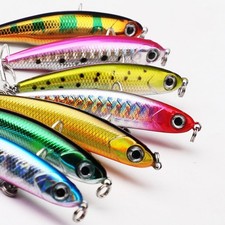 Lot de 5 leurres de pêche miniatures pour bar et truite de différentes couleur