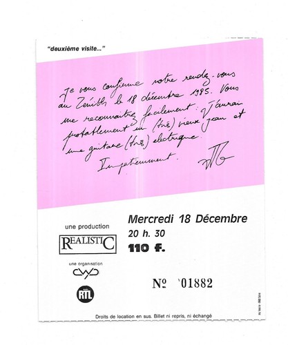 Rare ticket billet concert - /,
