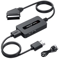 Convertisseur péritel vers HDMI avec câbles, adaptateur péritel mâle vers sor...