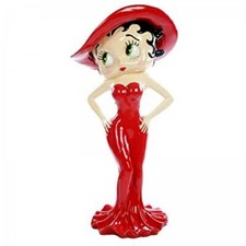 Statue betty boop rouge en résine au chapeau 95 cm