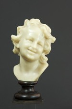 Ancien Buste Tête D’enfant Rieur Jean Baptiste Carpeaux Cire 19 ème socle
