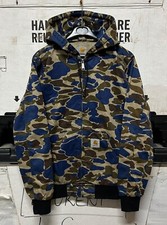 GENUINE CARHARTT ACTIVE JACKET HOODED COTTON DUCK HUNTER CAMO MINT !!!! MEDIUM