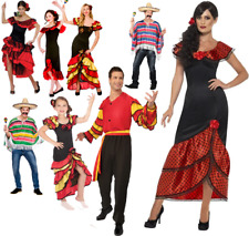 Costume De Danseuse Rumba Senorita Mexicaine Espagnole Pour Femmes Et Hommes