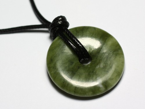 Collier pendentif pierre rond - collier,