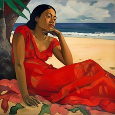 ? Exceptionnel Tullasky – Femmes de Tahiti (inspiré de Gauguin) – 100x100 cm