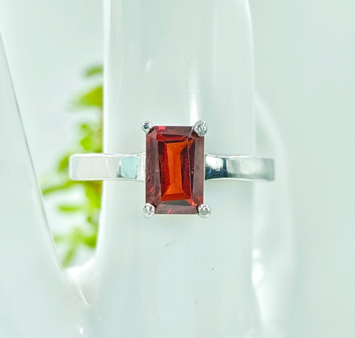 Bague grenat rouge naturel