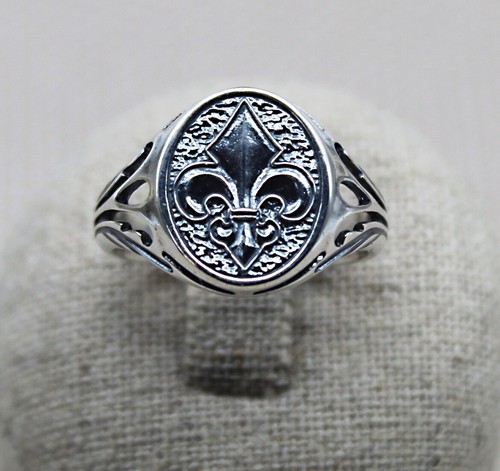 Chevalière fleur lys en - chevalière,