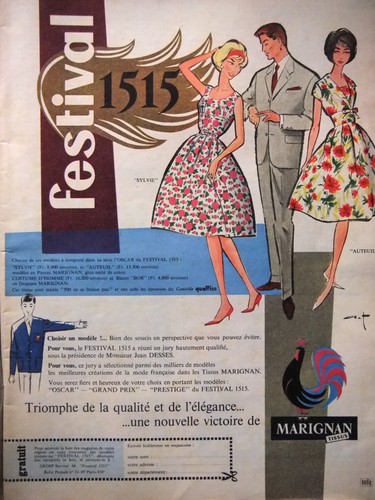 Publicité 1959 tissus - publicitÉ,