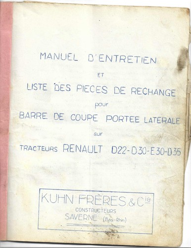 Kuhn barre coupe - coupe, renault