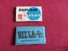Lot de 2 anciens étuis Feuilles à cigarezttes SUP-AIR JOB   et RIZ  LA  CROIX