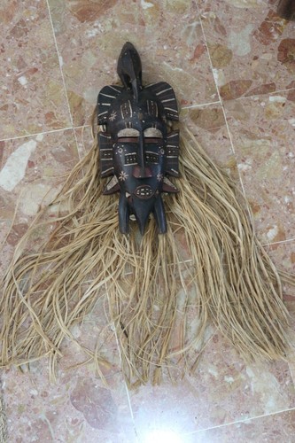 Ancien grand masque bois - grand,