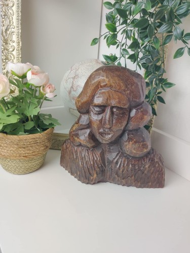 Buste bois sculpté - bois,