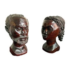 Bustes d'un couple Bernard RANARISON (daté de 1959) Art Malgache