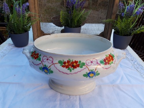 Ancienne soupière porcelaine - soupière,