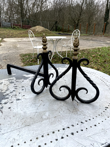 Chenets fer forgé et - forgé,
