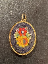 Rare Beau Médaillon Pendentif Émaux Cloisonnés French Antique