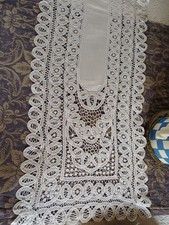 chemin de table Dentelle De Bruxelles Et Lin