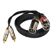 HQRP 2X XLR Mâle À 2X RCA Mâle Prise Phono Câble Double / Câble De Signal Audio