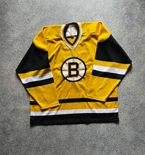 Maillot de hockey vintage Boston Bruins taille XL jaune Ochsner rare