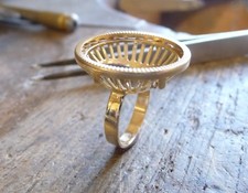 Monture bague pièce or 20