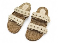 CHAUSSURES VALENTINO OFF-WHITE ROCKSTUD SANDALES 41 IT 42 FR CORDAGE & CUIR 750€