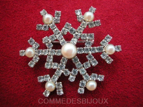 Broche vintage flocon neige - flocon, de