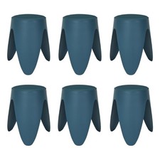 Lot de 6 Tabourets Empilables "Eve" 46cm Bleu Canard