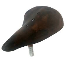 ANCIENNE SELLE VELO EN CUIR CROUPON MARRON HENRI GAUTHIER 80