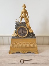 Pendule en bronze doré LECLERE mouvement à fil avant 1850 ref 396