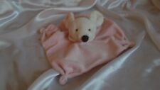 Doudou souris carré rose et