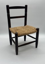CHAISE DE POUPEE CHAISE ENFANT BOIS ET PAILLE VINTAGE