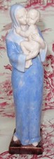 VIERGE A L'ENFANT  EN CERAMIQUE SIGNEE MARIA CAULLET NANTARD ART DECO H 28 CM