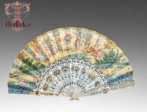 Bel eventail decor peint - peint, +