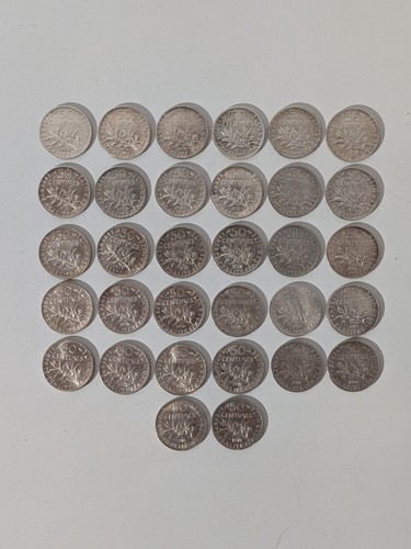 Lot pièces 50 centimes - lot,