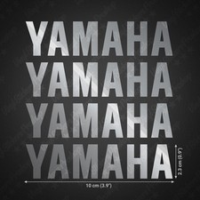 4 stickers ARGENT brillant 10 cm YAMAHA logo autocollant tuning texte carénage