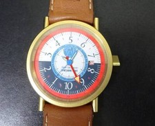 Montre Homme Alain Silberstein MESSDOR GMT Quartz Blanc Bleu Cuir Plaqué Or