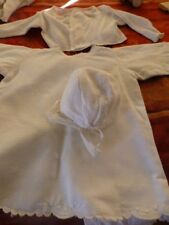  lot=3piéces pour bébé  naissance    poupon vintage  piqué ,bonnet brassiére etc