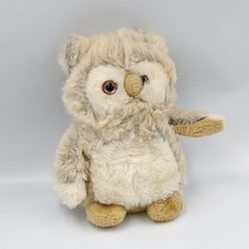 Peluche hibou chouette beige