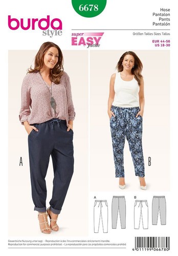Burda 6678 pantalon femme - burda,