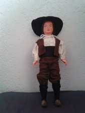 Poupée, folklorique régionale ,PetitCollin, paysan, Vendée 21 cm TBE