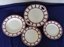 PLAT, 2 ASSIETTES À DESSERT MOULIN DES LOUPS MODÈLE BASQUE ET 1ASSIETTE BEARN...