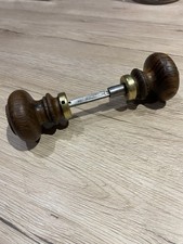 Anciennes poignées de porte en bois et laiton,ferrure serrure