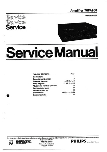 Service manuel instructions - manuel, d'instructions