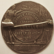 Médaille Argent Comice Agricole de l'Arrond de Lille créé le 22 août 1853 !! !!