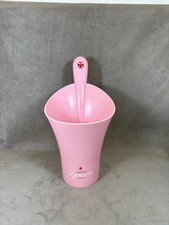 Seau à champagne Lanson en plastique rose vintage