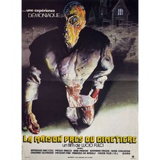 HOUSE BY THE CEMETARY French Movie Poster  - 15x21 in. - 1981 - Lucio Fulci, Cat
